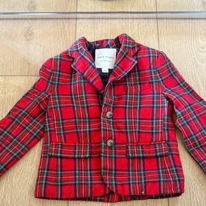 Janie and Jack Red Plaid Blazer for Kids